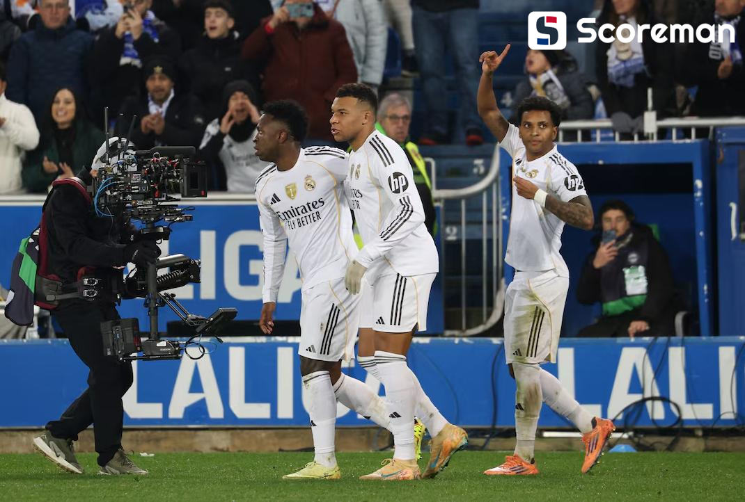 레알 마드리드, 알라베스에 2-1 진땀승... 음바페·호드리구 연속골 폭발